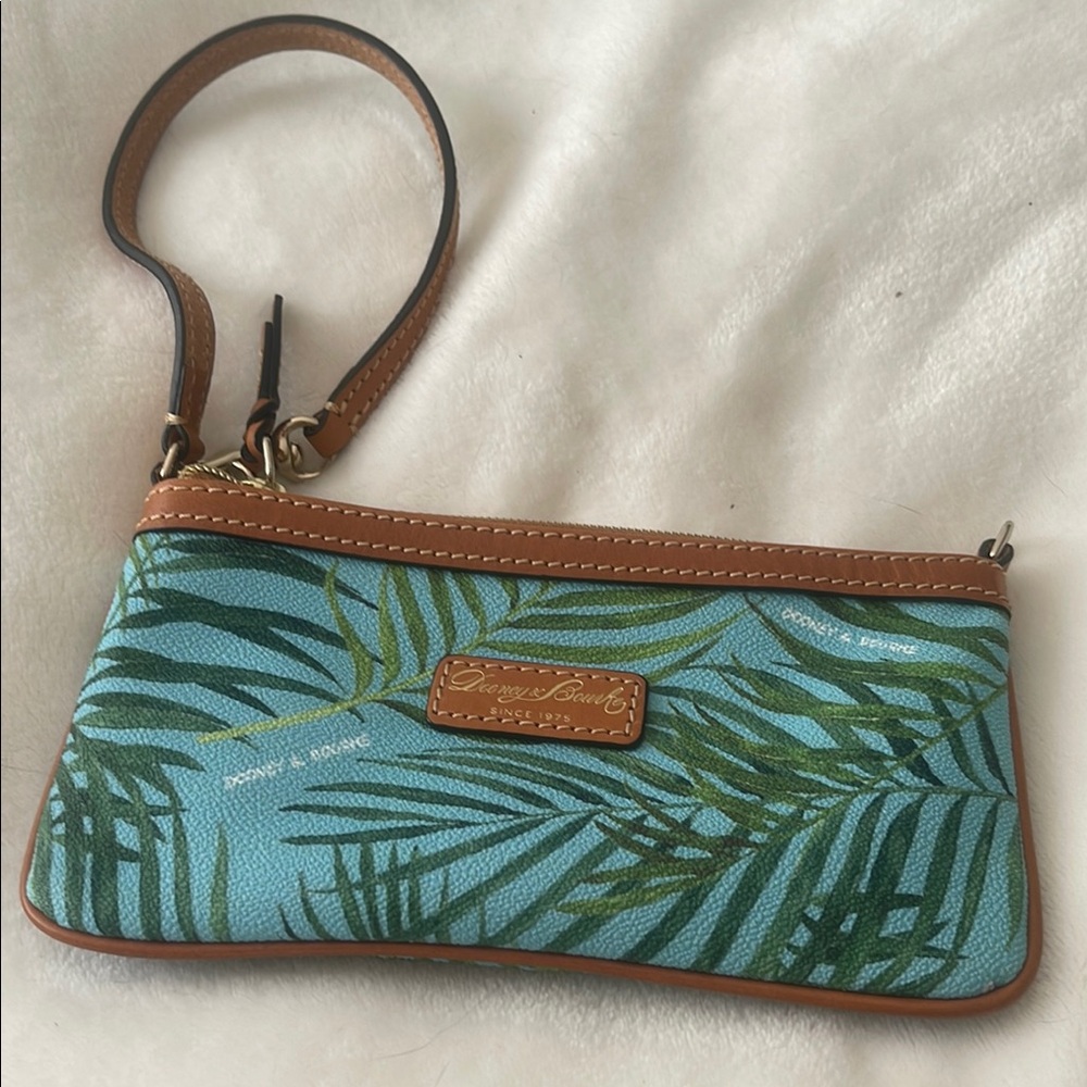 Dooney & Bourke Blue and Brown Tropical Clutch